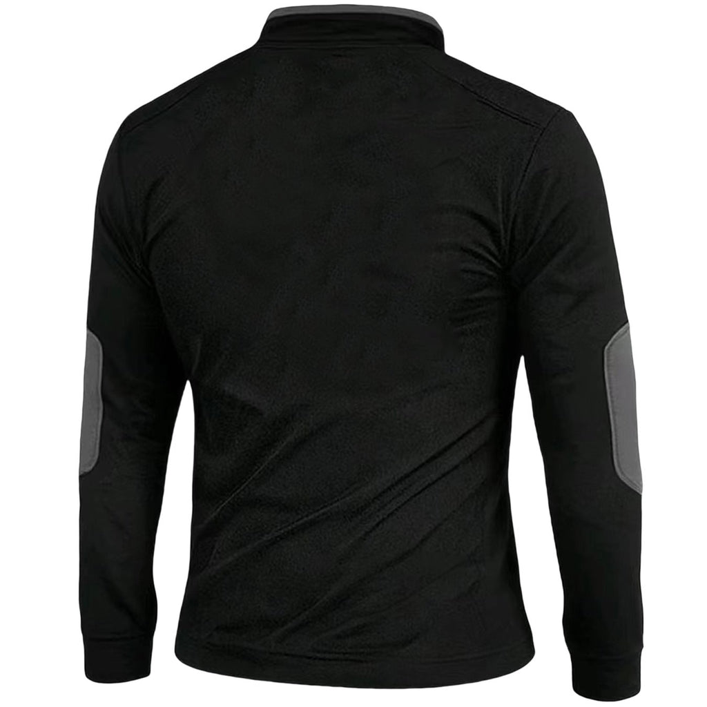 Men's V-neck color-block polo shirt