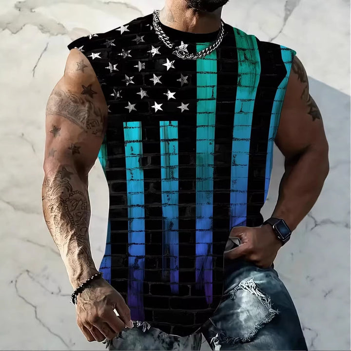 Printed Plaid Quick-Dry Fitness Tank Top