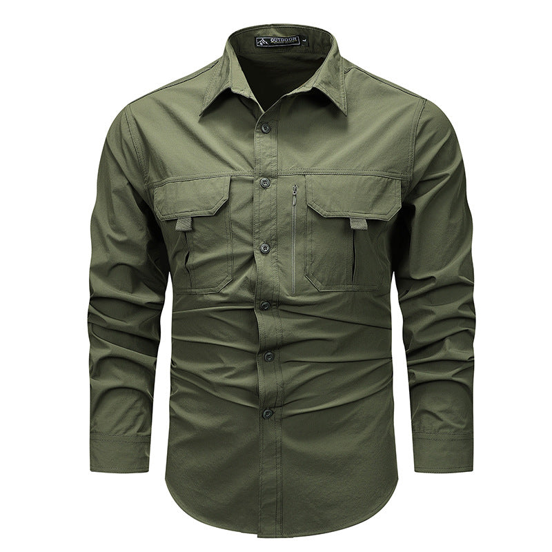 Retro workwear long and short sleeve shirt