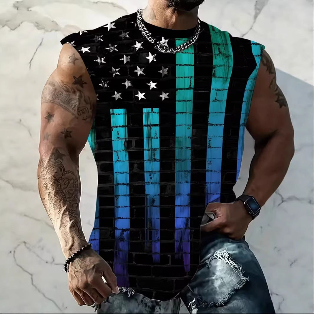 Printed Plaid Quick-Dry Fitness Tank Top