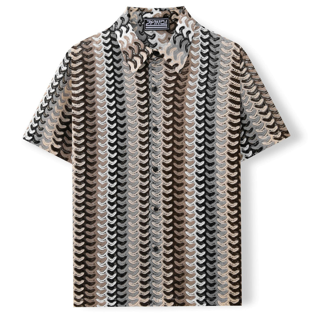 Men's Iridescent Cut-Out Knit Shirt