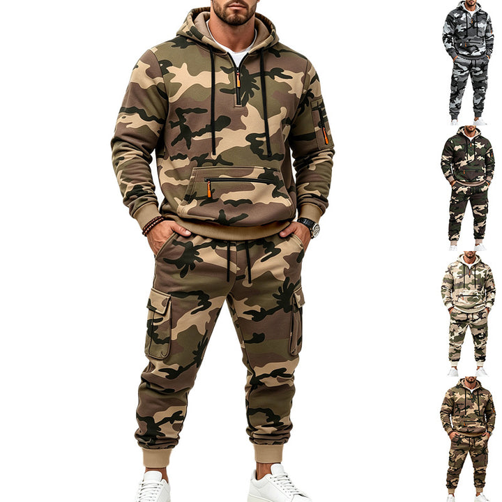 Men Camouflage Hoodie Set