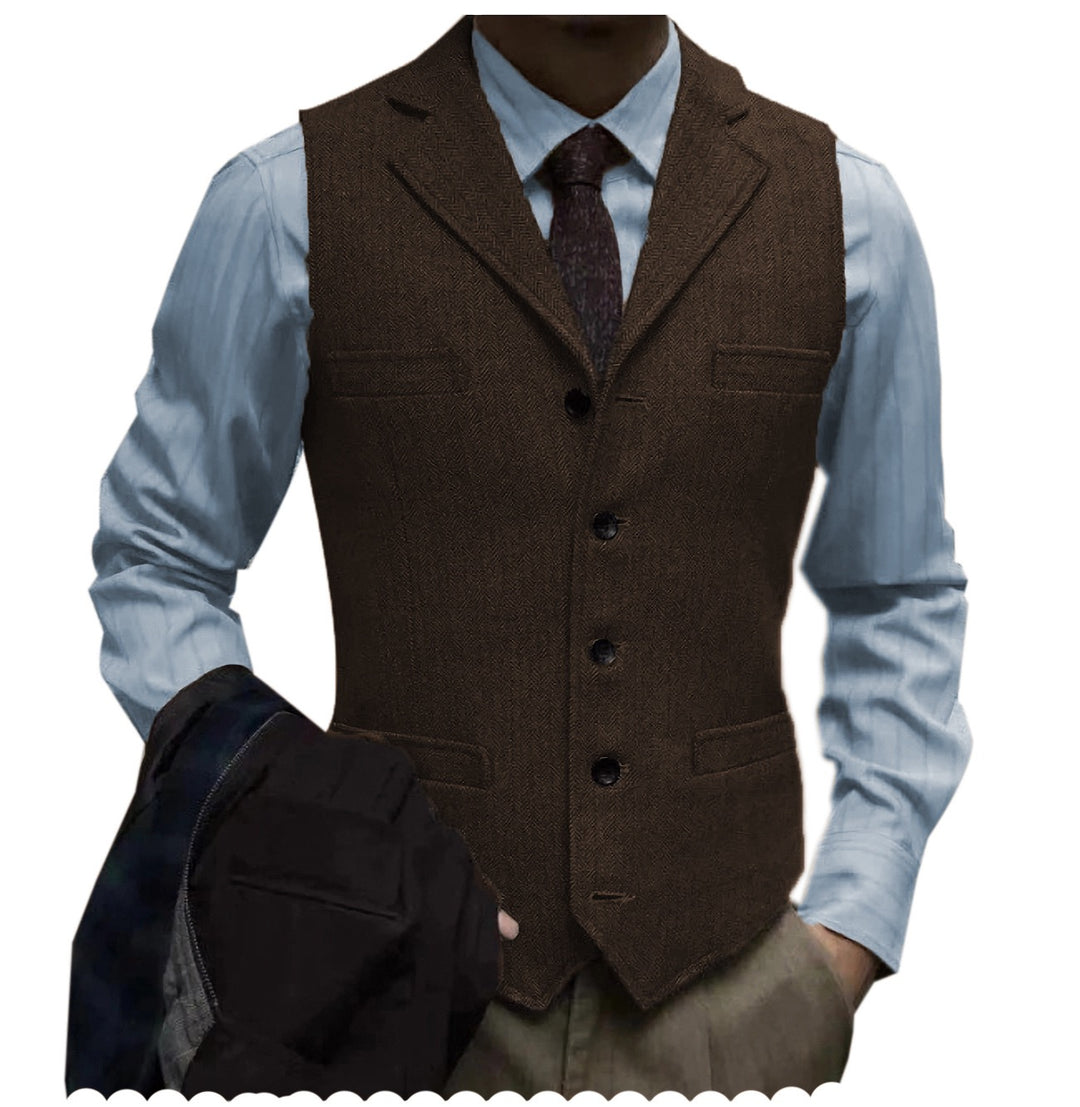 herringbone tweed suit vest