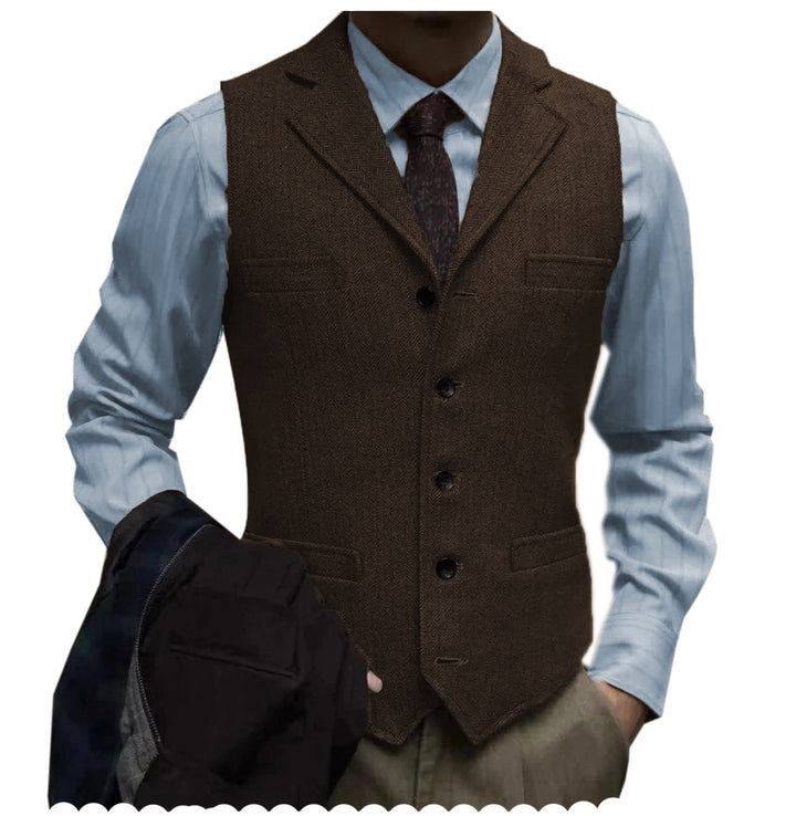 herringbone tweed suit vest