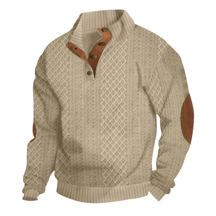 Jacquard knit embroidered sweatshirt
