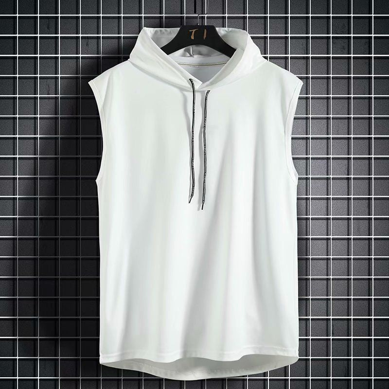 Hooded sleeveless t-shirt