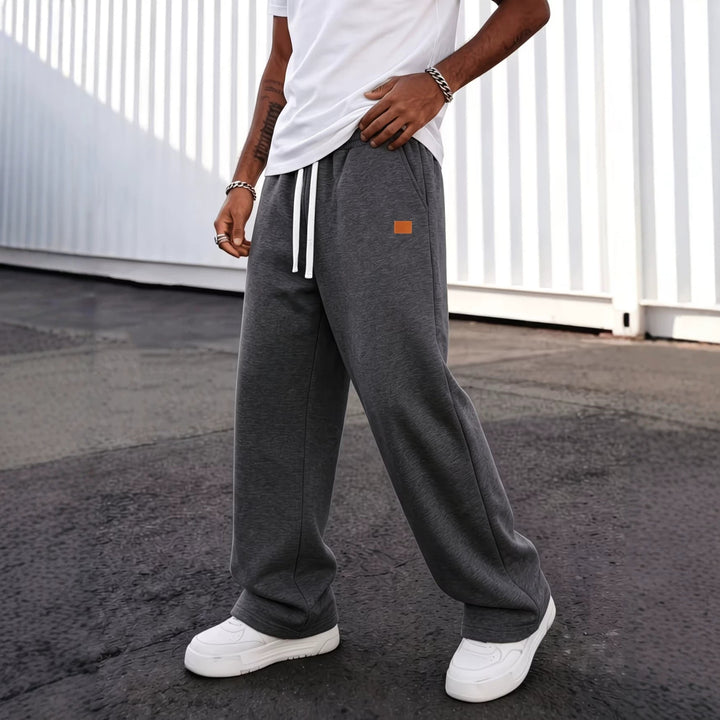 Fleece Lined Loose Straight Leg Casual Sweatpants