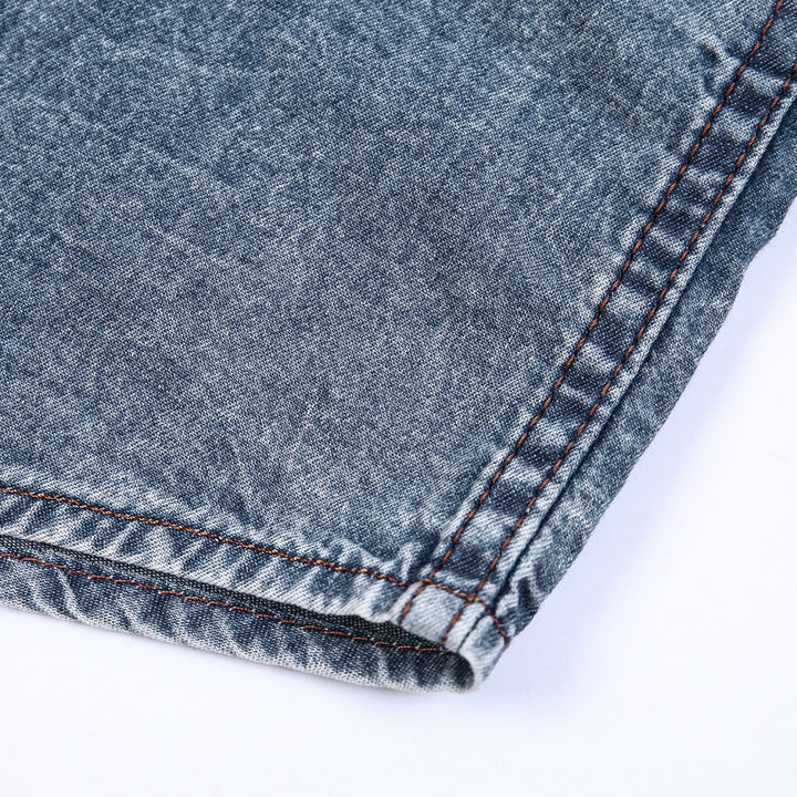 Vintage Multi Pocket Thin Cotton Denim Work Shirt
