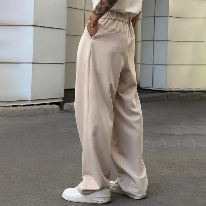 Double Pleat Loose Fit Casual Pants
