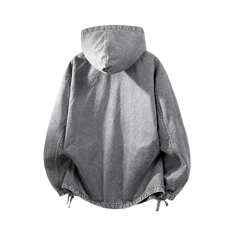 Washed Cotton Hooded Pullover