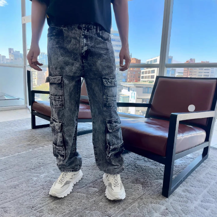 Y2K Wide-Leg Cargo Jeans