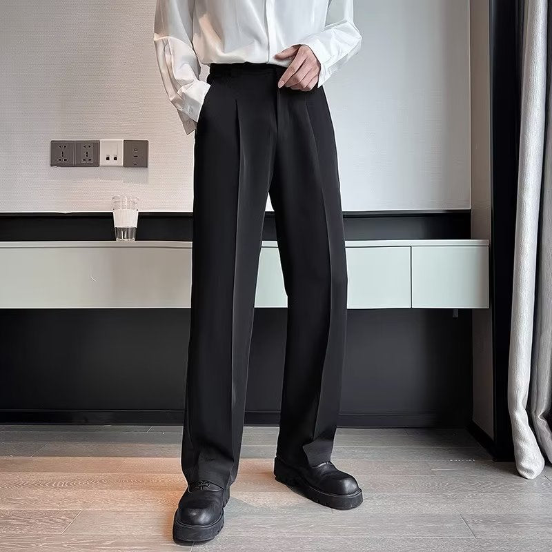 Men's straight-leg dress trousers