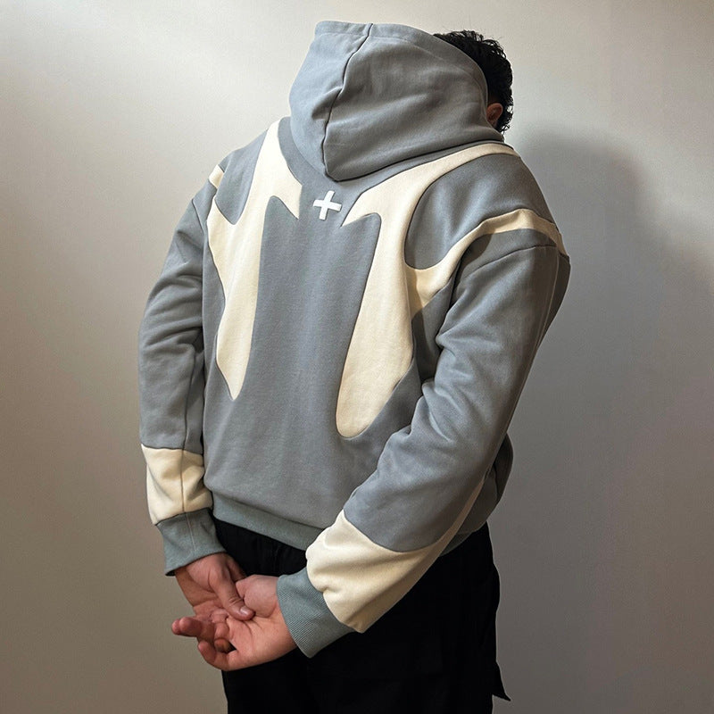 Streetwear Color Block Full Zip Hoodie