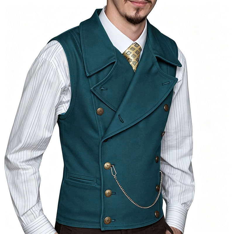 Retro double-breasted vest