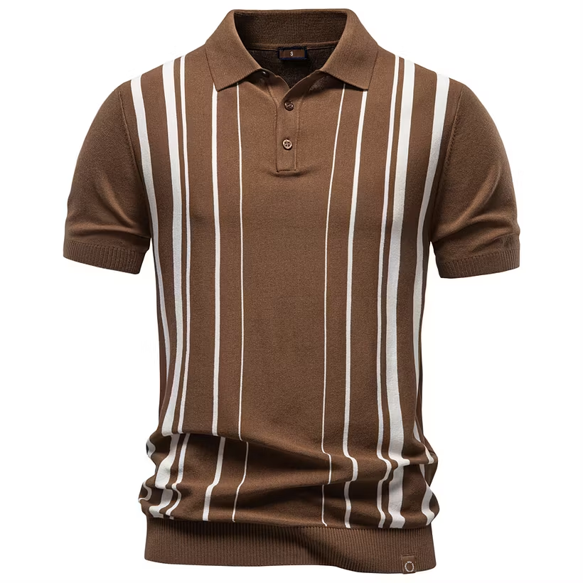 Retro Stripe Knit Polo