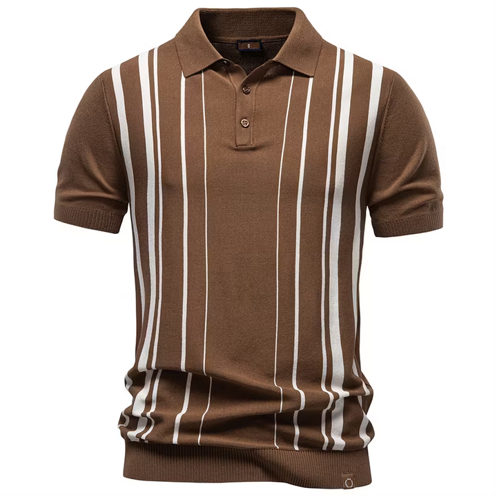 Retro Stripe Knit Polo
