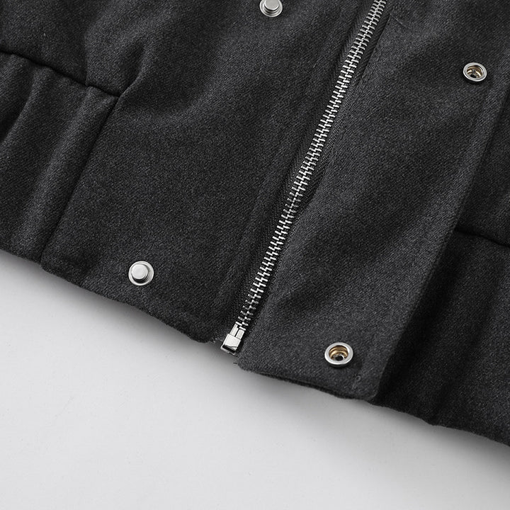Button Front Cropped Casual Jacket