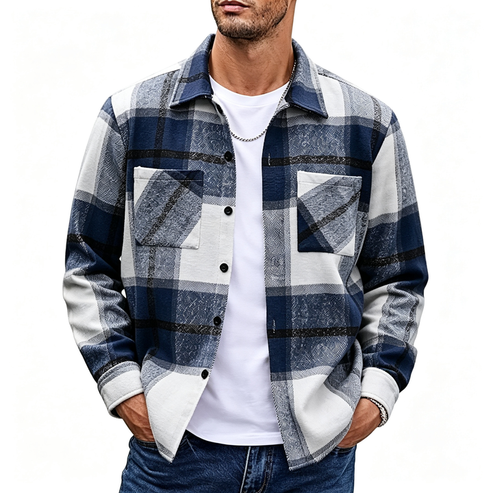 Plaid Long Sleeve Button Down Shirt Jacket