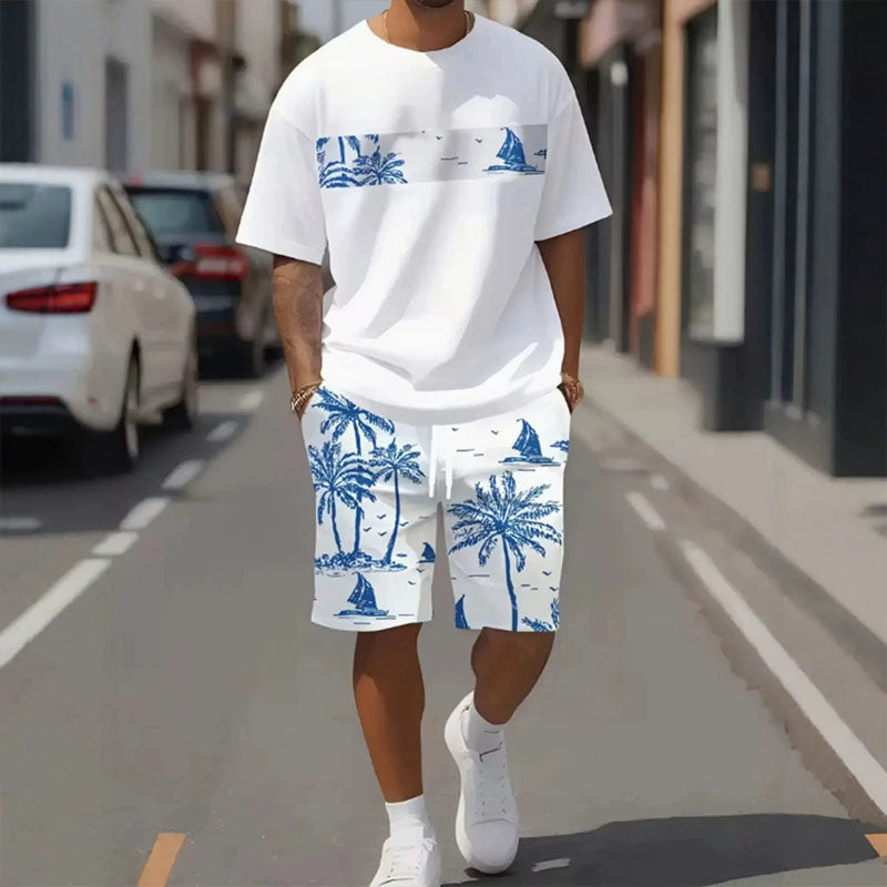 Men's sleeve top shorts set