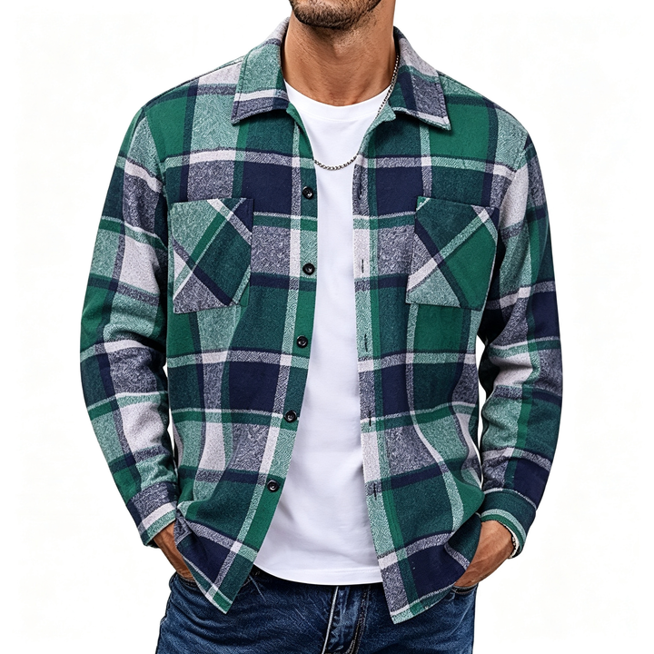 Plaid Long Sleeve Button Down Shirt Jacket