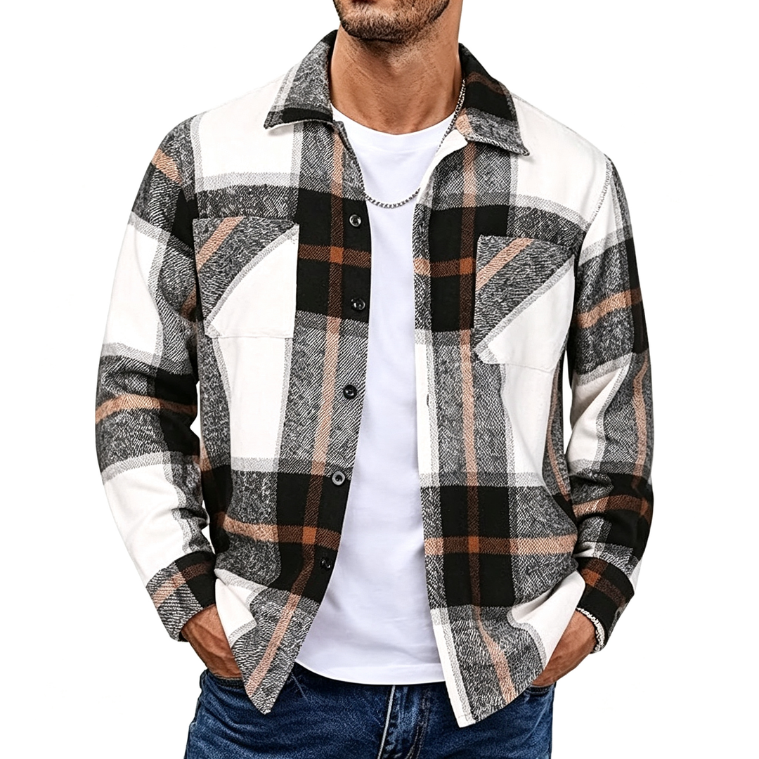 Plaid Long Sleeve Button Down Shirt Jacket