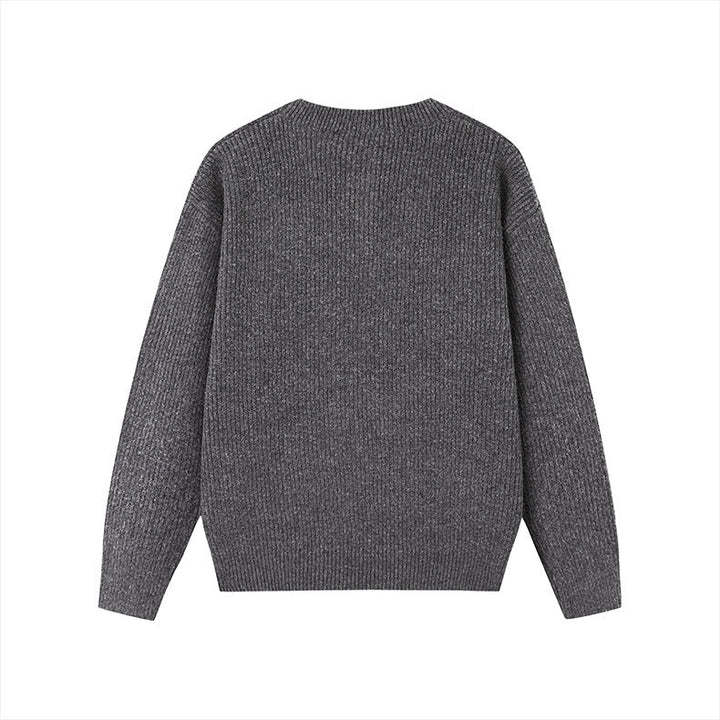 Lazy Fit Henley Knit Sweater For Autumn Winter