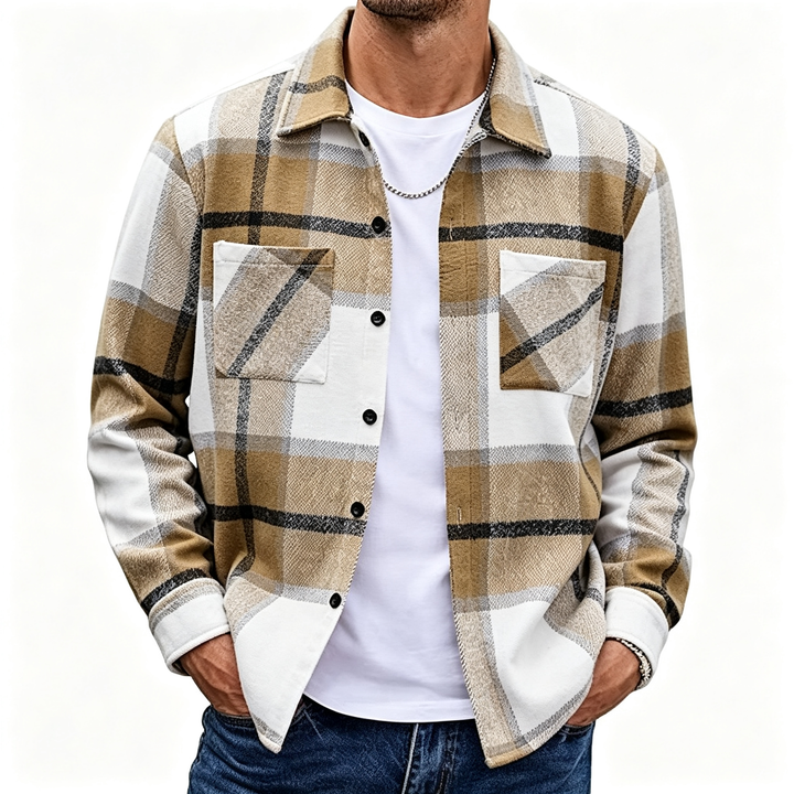Plaid Long Sleeve Button Down Shirt Jacket