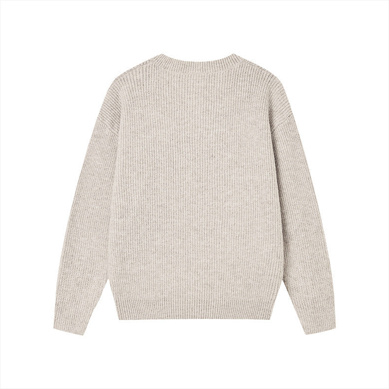 Lazy Fit Henley Knit Sweater For Autumn Winter