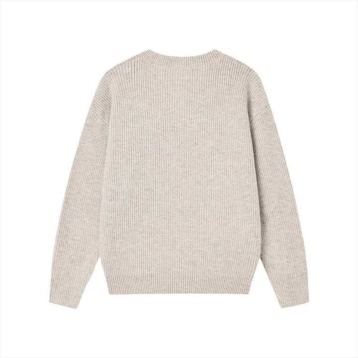 Lazy Fit Henley Knit Sweater For Autumn Winter