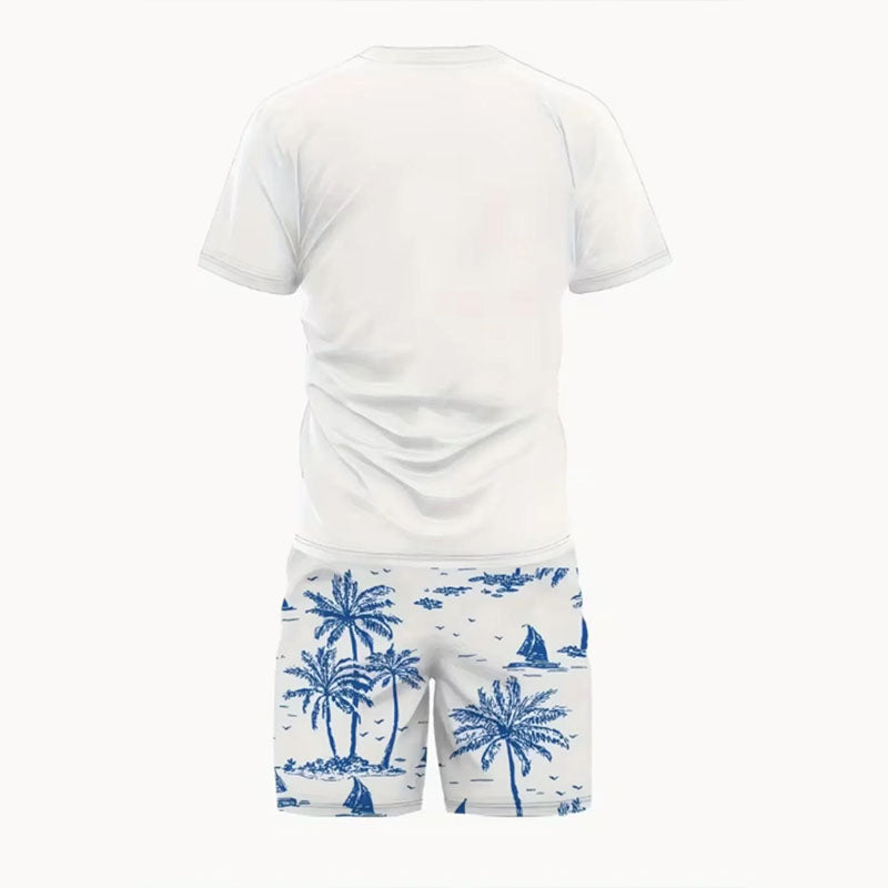 Men's sleeve top shorts set