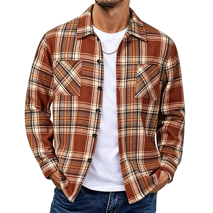 Plaid Long Sleeve Button Down Shirt Jacket