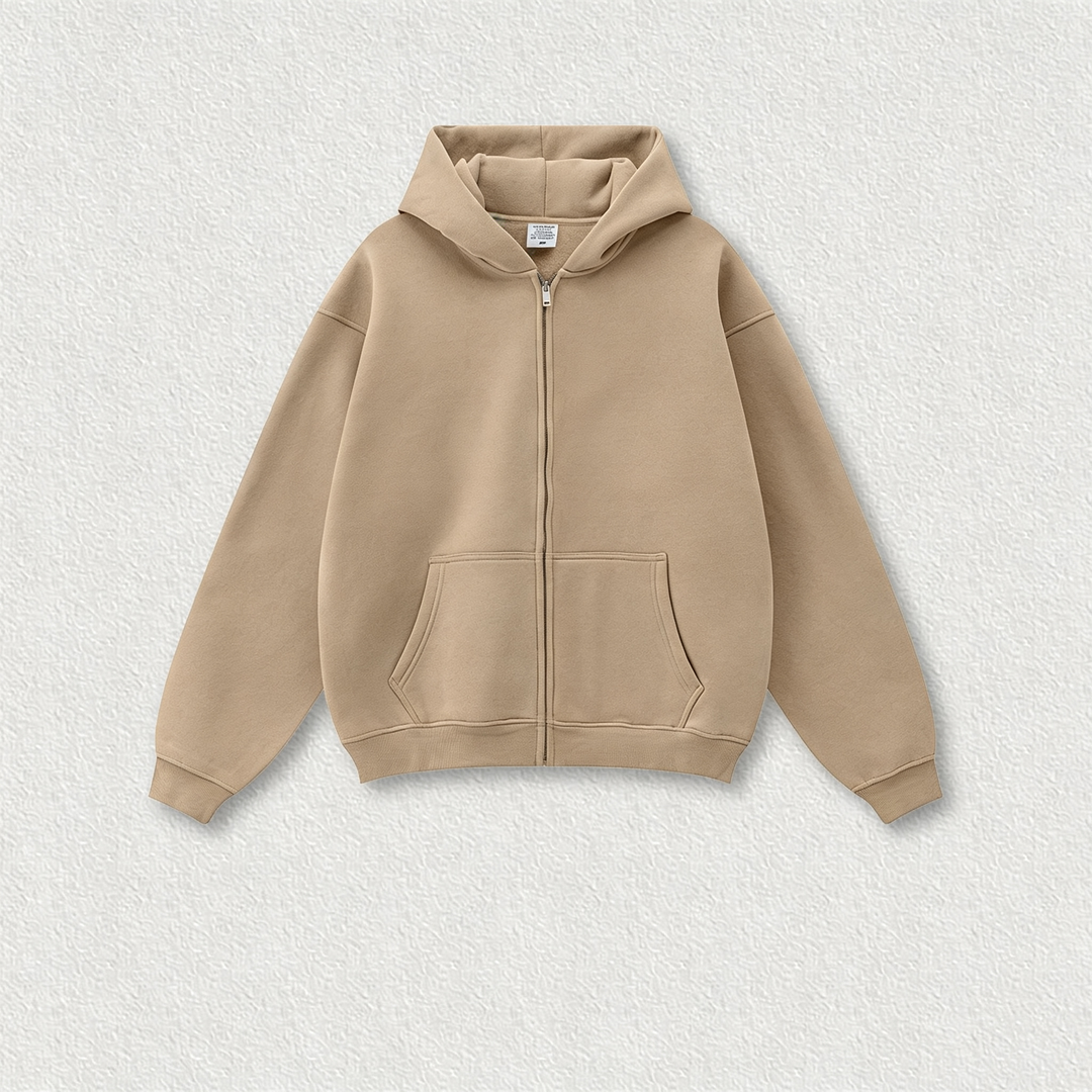 Solid Color Loose American Casual Hooded Jacket