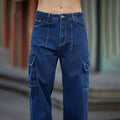 Men's wide-leg utility jeans