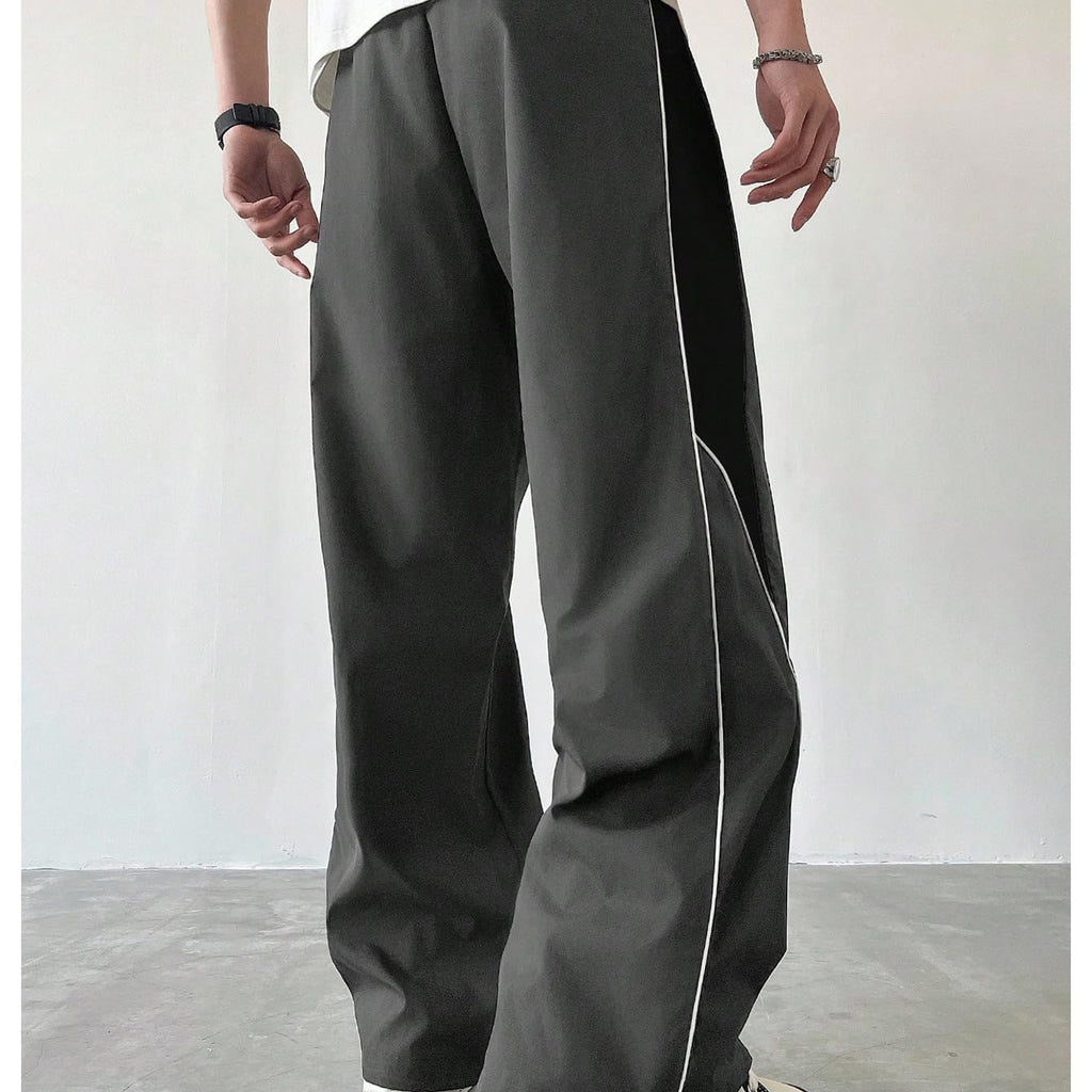 Men's letter print wide-leg loose-fitting sweatpants