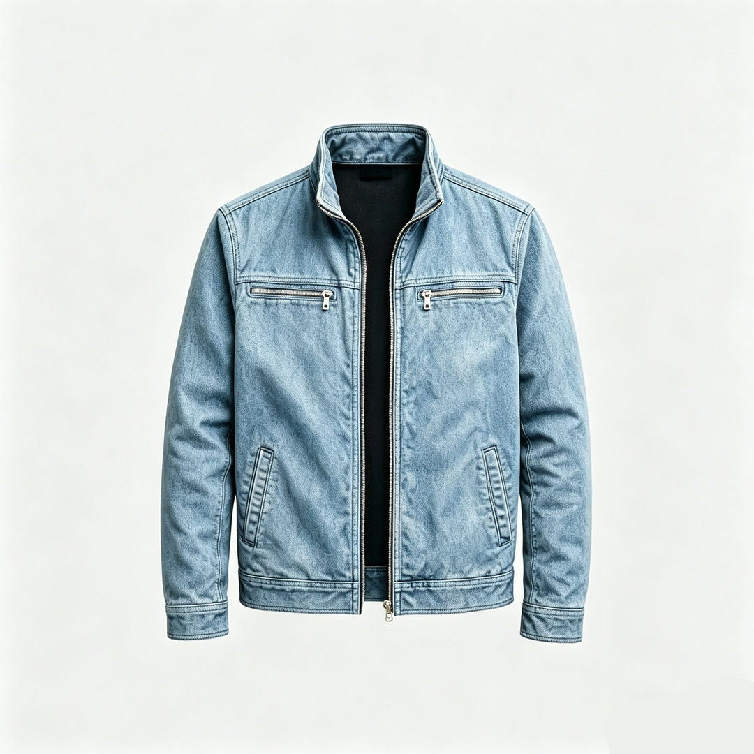 Vintage Washed Stand Collar Work Jacket