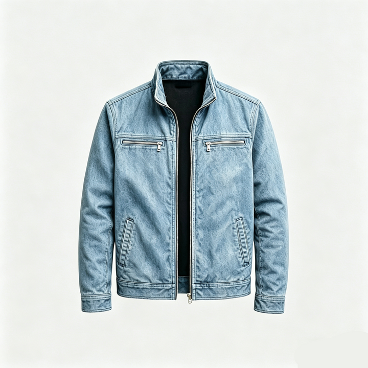 Vintage Washed Stand Collar Work Jacket