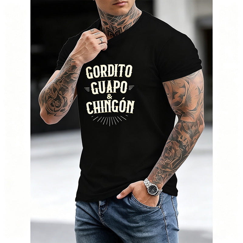 Printed Letter Pure Cotton T-Shirt