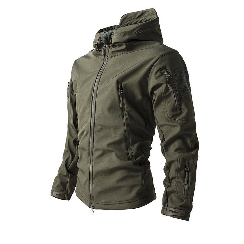 Multi Zip Pocket Outdoor Tactical Hooded Jacket