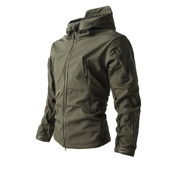 Multi Zip Pocket Outdoor Tactical Hooded Jacket