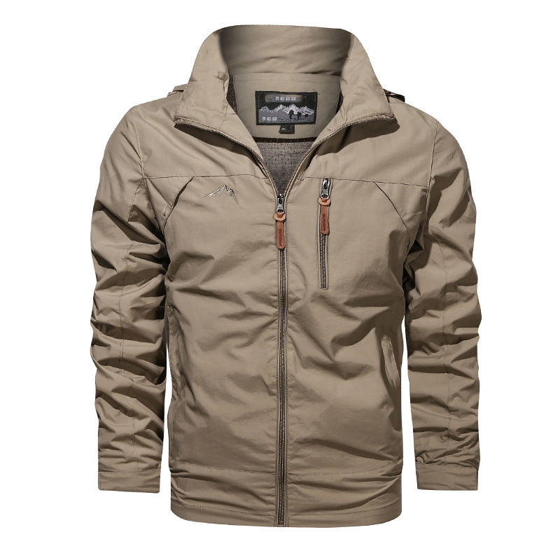Men Outdoor Waterproof Hooded Hiking Jacket