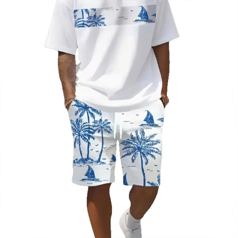 Men's sleeve top shorts set