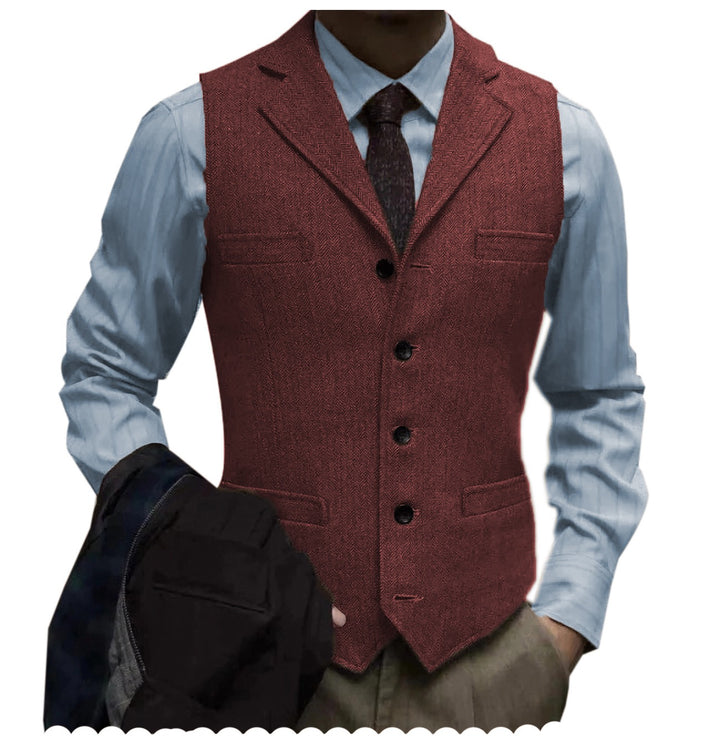 herringbone tweed suit vest