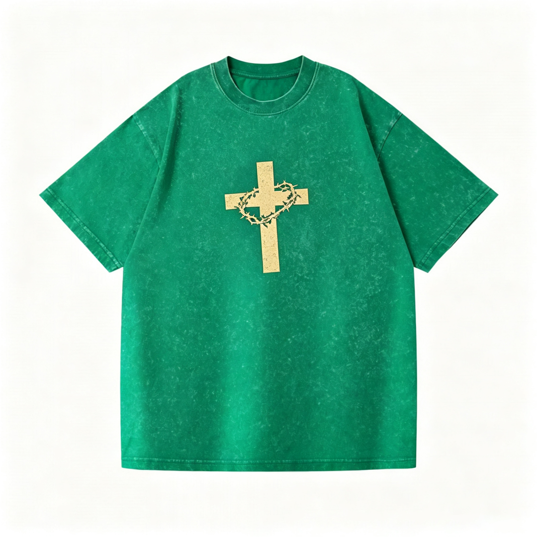 Washed Cross Thorn Crown Short Sleeve