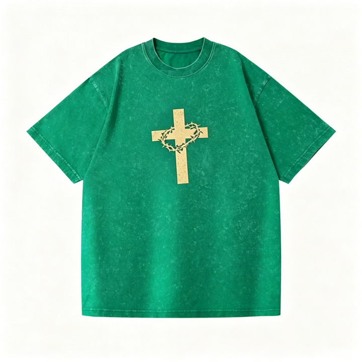 Washed Cross Thorn Crown Short Sleeve