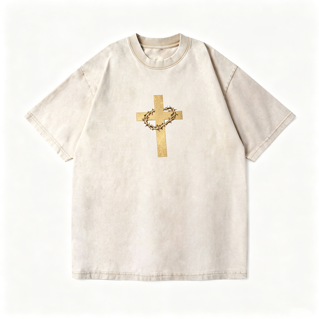 Washed Cross Thorn Crown Short Sleeve