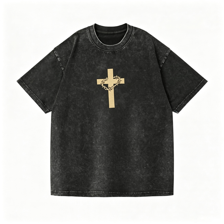 Washed Cross Thorn Crown Short Sleeve