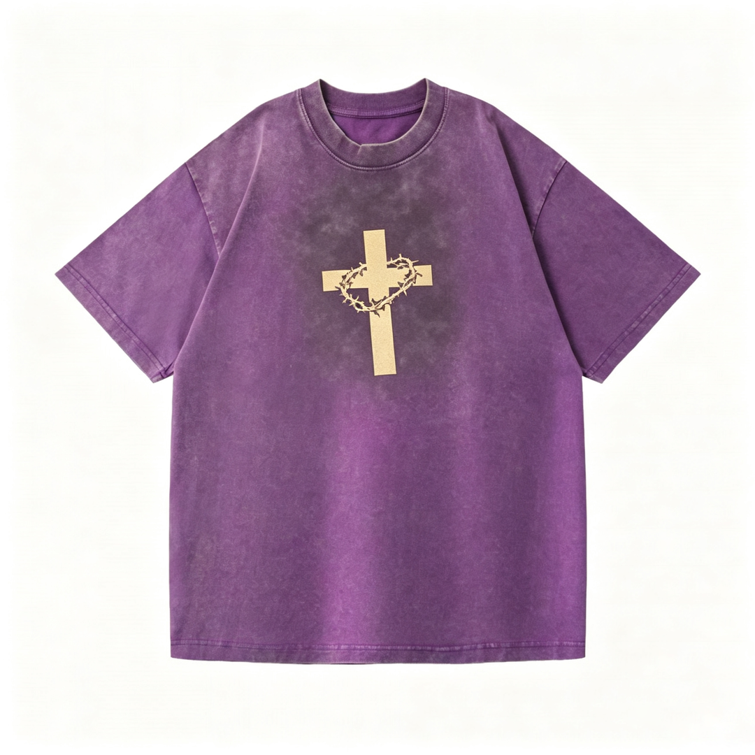 Washed Cross Thorn Crown Short Sleeve