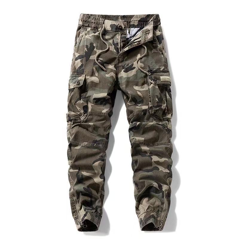 Men's Camouflage Military Cargo Pants Relaxed Fit Zipper Pockets Cotton Cargo Pants