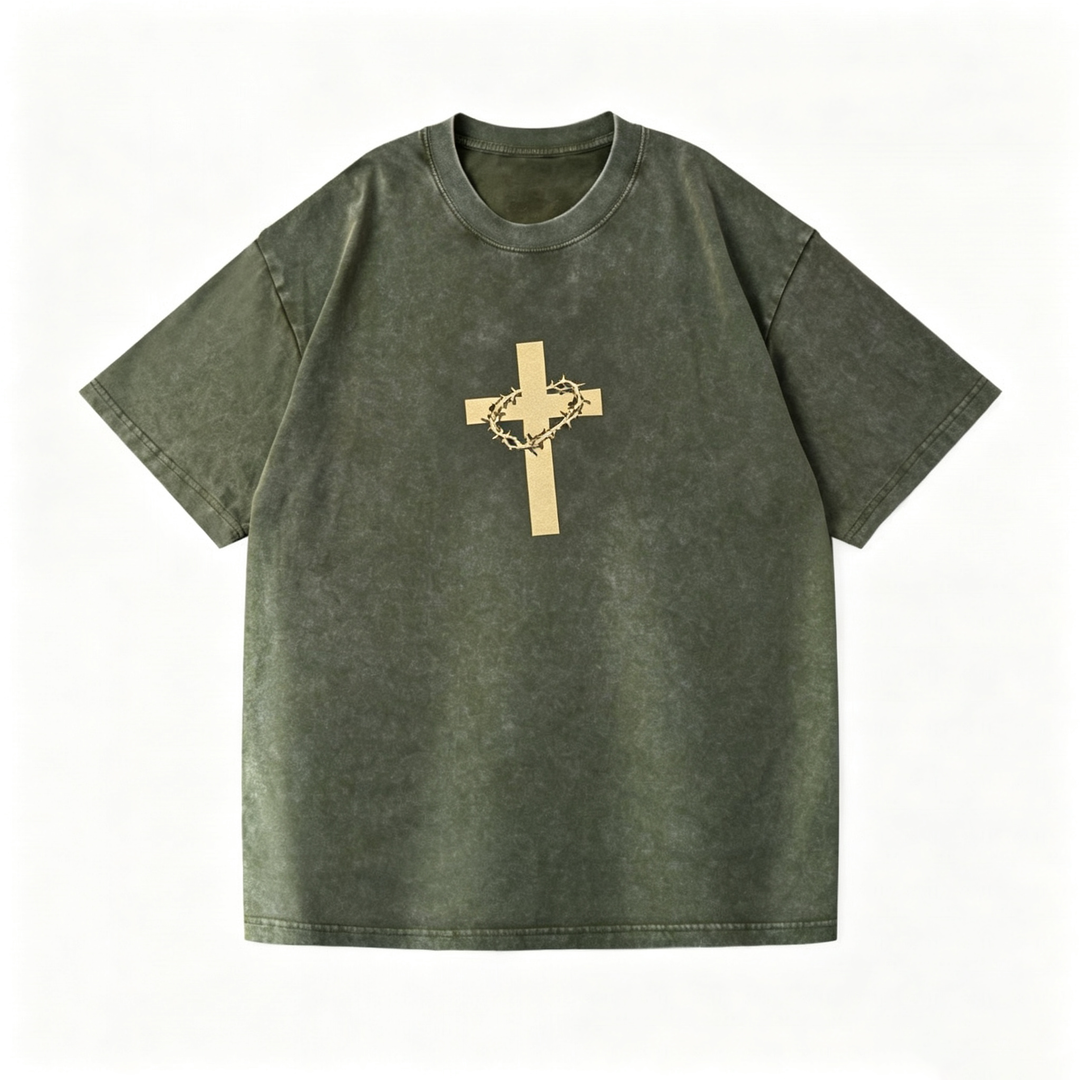 Washed Cross Thorn Crown Short Sleeve