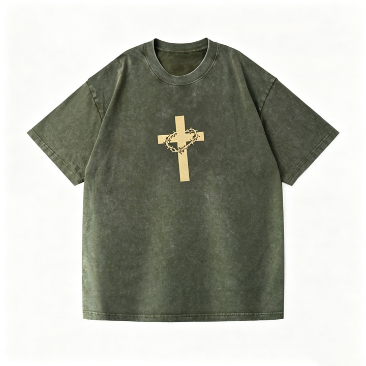 Washed Cross Thorn Crown Short Sleeve